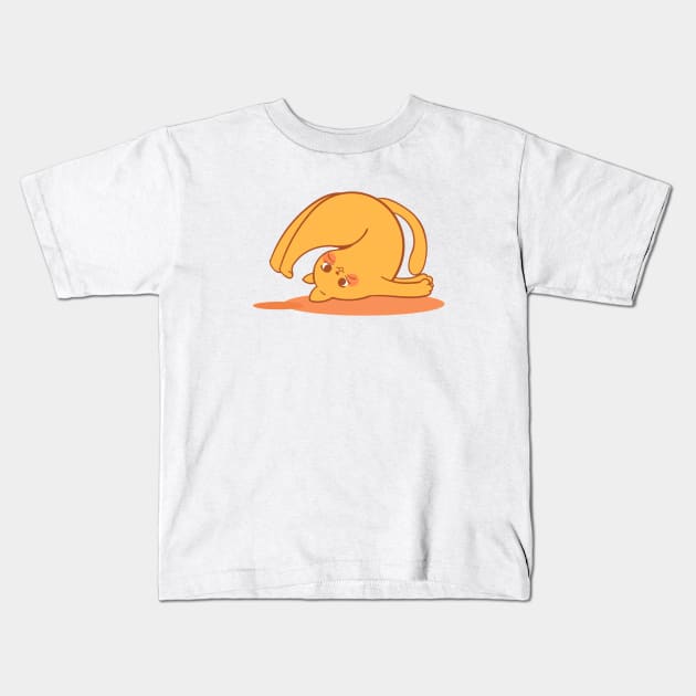 Cute Naughty Cat Kids T-Shirt by Jai